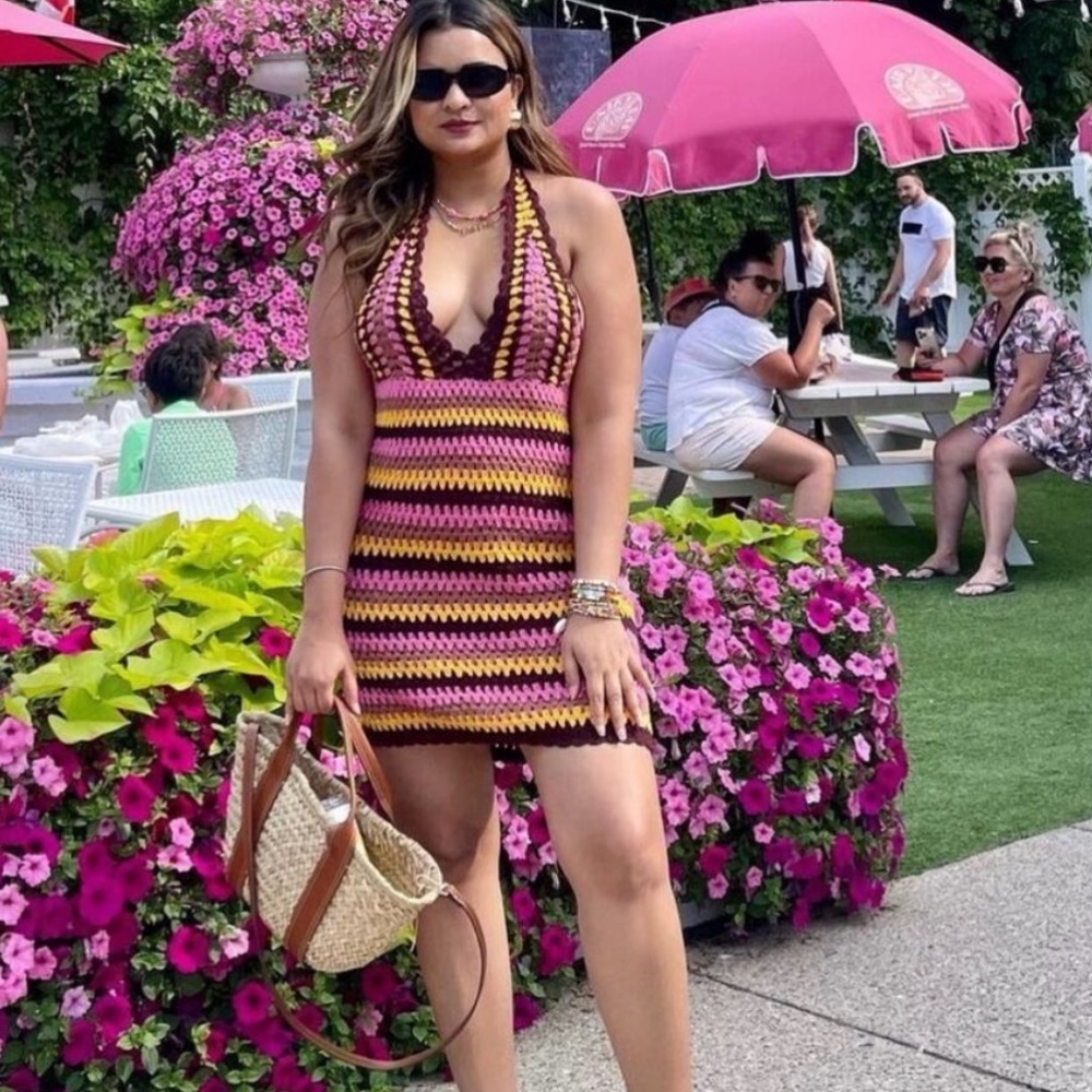 Zara halter croceht dress